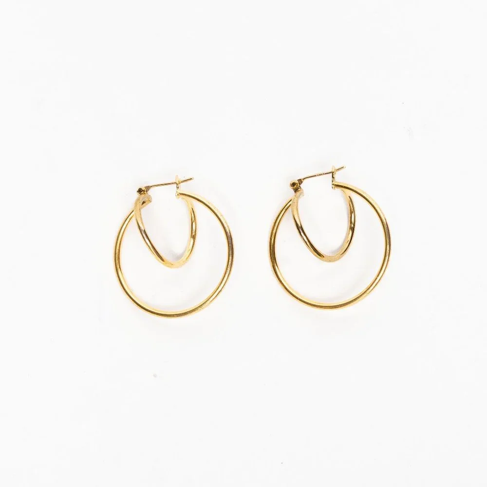 VTG Napier Gold Minimalist Hoops - Picture 1 of 6